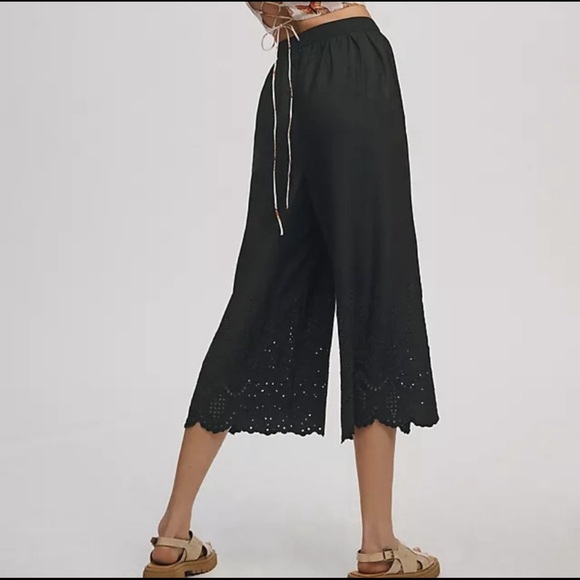 Anthropologe Eyelet Trimmed Palazzo Pants NWT - Picture 2 of 4